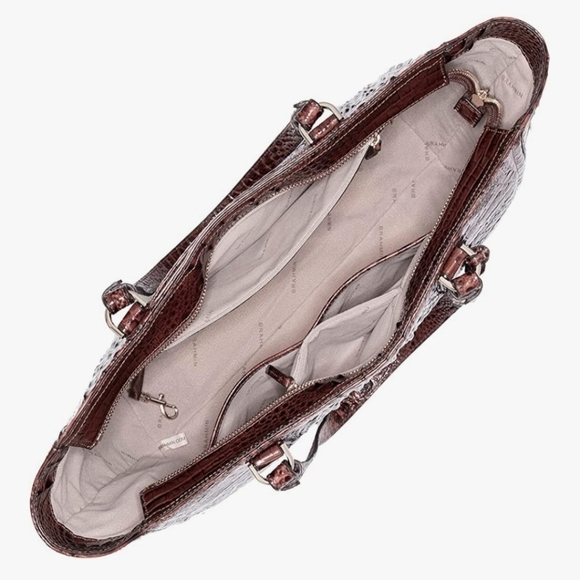 🤎🔹️Brahmin 🔹️Ashlee  Pecan Melbourne Genuine Leather Tote - Picture 5 of 11